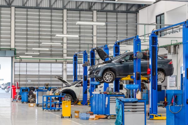 Automotive manufacturing plant, industrial oils for automobile production.